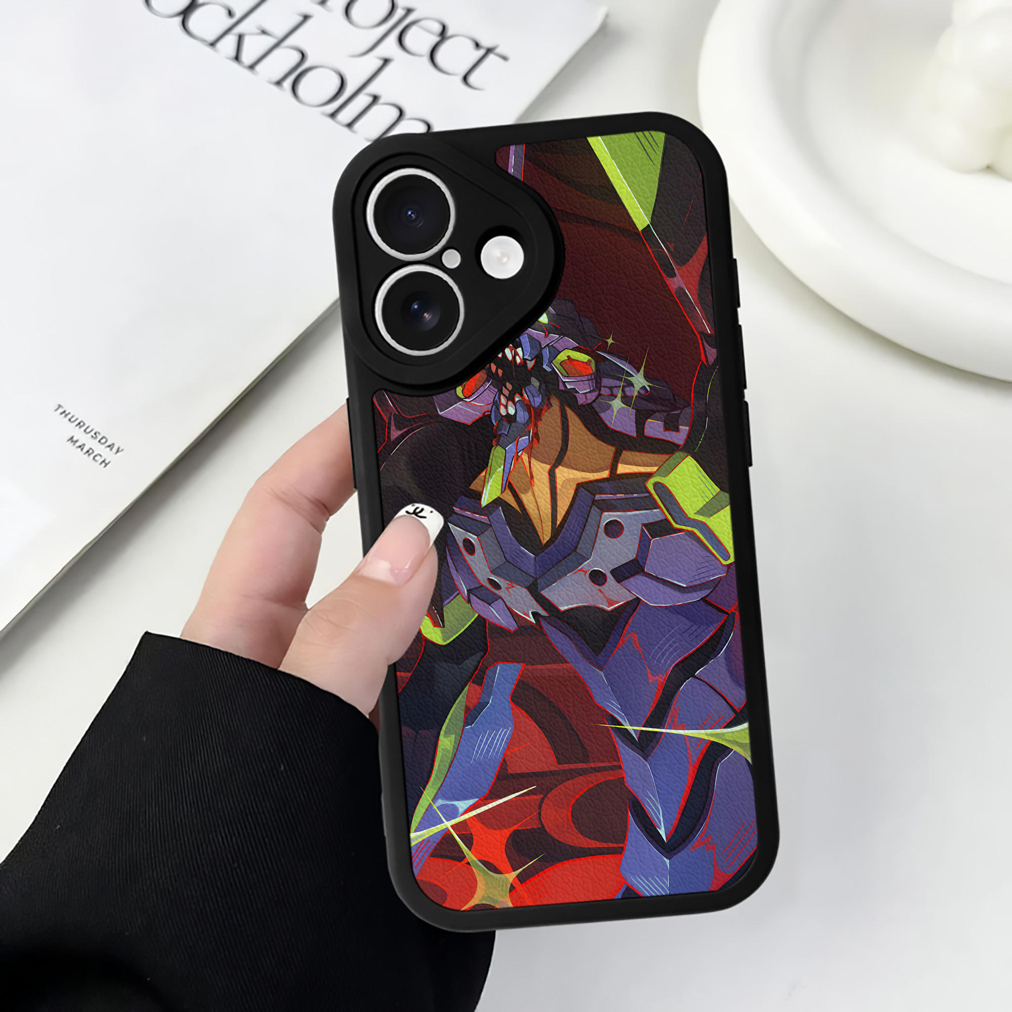 （画像用） EVA 新世紀エヴァンゲリオン 【iPhone 16シリーズ対応】シリコンスマホケース（レザー調） 材質：シリコン